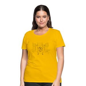 "Fun Jesus", "CrossFit" , Womens premium T-Shirt, B&W - sun yellow