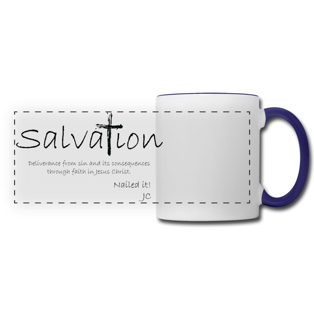 "Salvation" Coffee Mug - white/cobalt blue