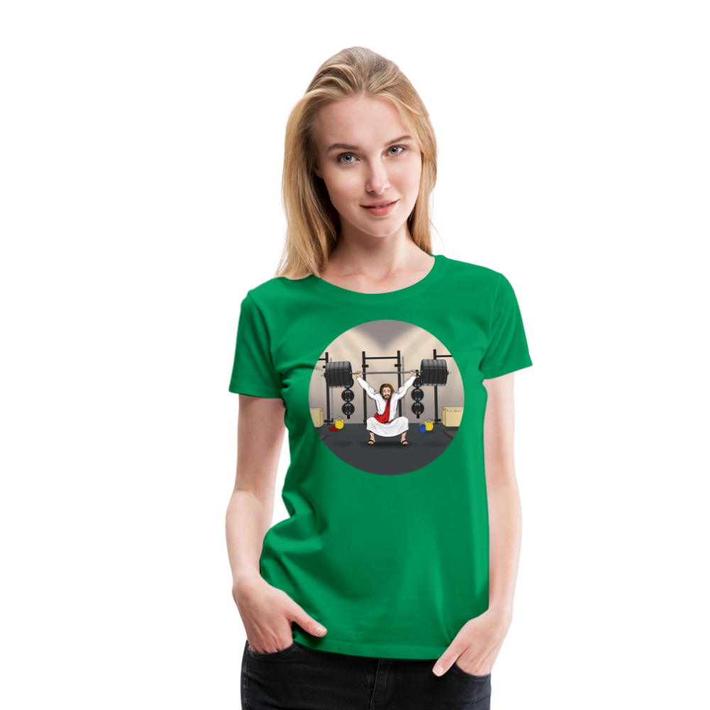 "Fun Jesus", "CrossFit" , Womens premium T-Shirt - kelly green