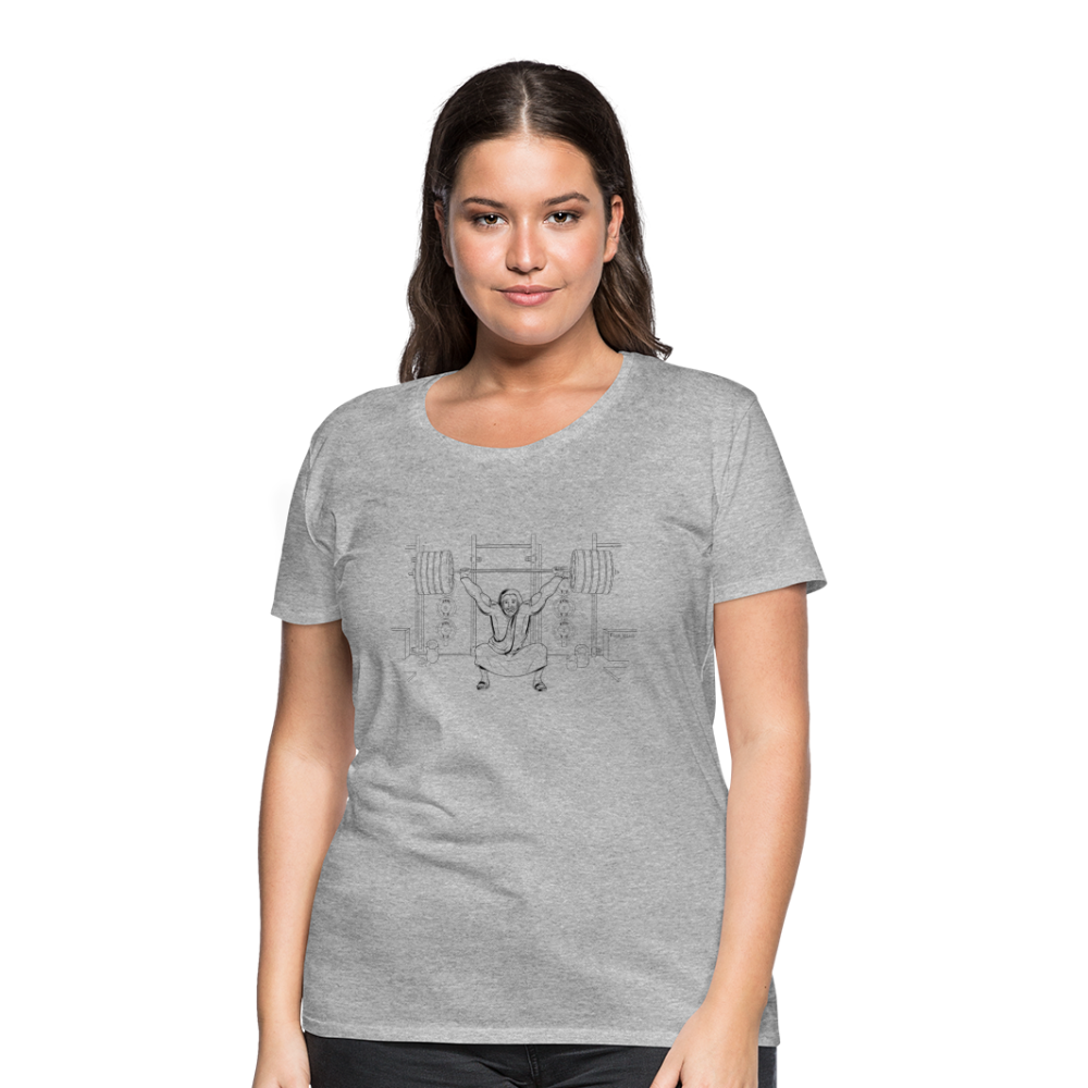 "Fun Jesus", "CrossFit" , Womens premium T-Shirt, B&W - heather gray