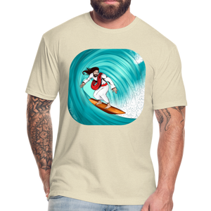 Surfs Up!!  Fun Jesus T-Shirt,  Full Color, Mens - heather cream
