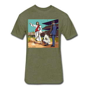 "Fun Jesus", "The Shot Caller" T-shirt, color - heather military green