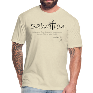 "Salvation", T-Shirt, Mens, Black Lettering - heather cream