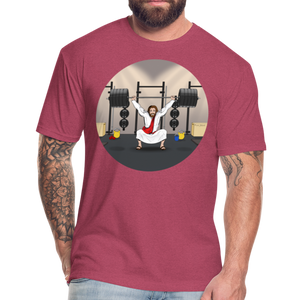 "Fun Jesus", "CrossFit" , Mens premium T-Shirt - heather burgundy