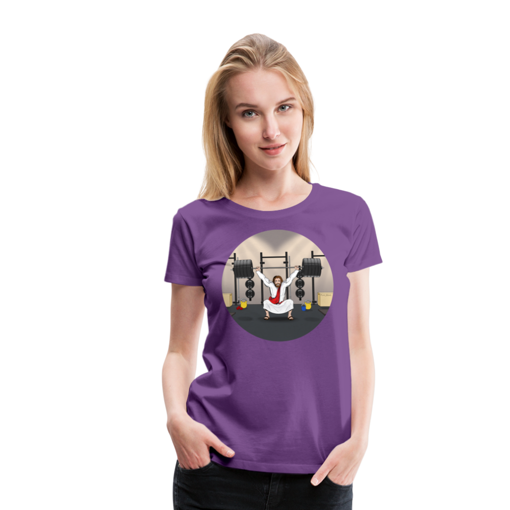 "Fun Jesus", "CrossFit" , Womens premium T-Shirt - purple