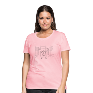 "Fun Jesus", "CrossFit" , Womens premium T-Shirt, B&W - pink