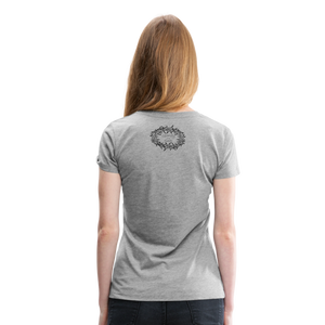 "This is the way", Mando and Grogu on left side of Cross, Women’s Premium T-Shirt - heather gray