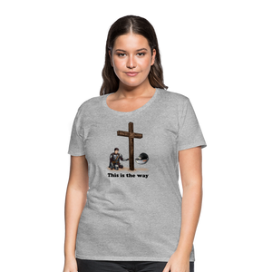 "This is the way" Mando and Grogu praising together, Womens Shirt - heather gray