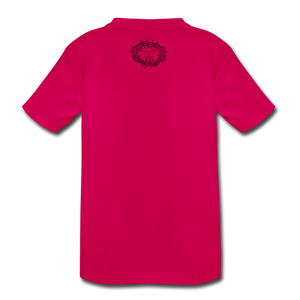 "This is the way", Mando and Grogu on left side of Cross, Kids' Premium T-Shirt - dark pink