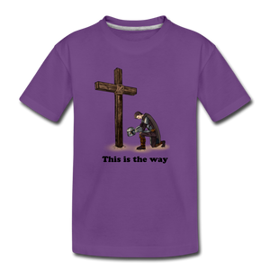 "This is the way", Mando kneeling by the Cross, Kids' Premium T-Shirt - purple