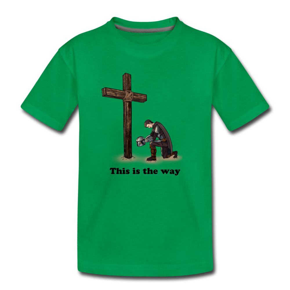 "This is the way", Mando kneeling by the Cross, Kids' Premium T-Shirt - kelly green