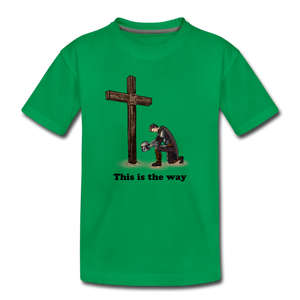 "This is the way", Mando kneeling by the Cross, Kids' Premium T-Shirt - kelly green