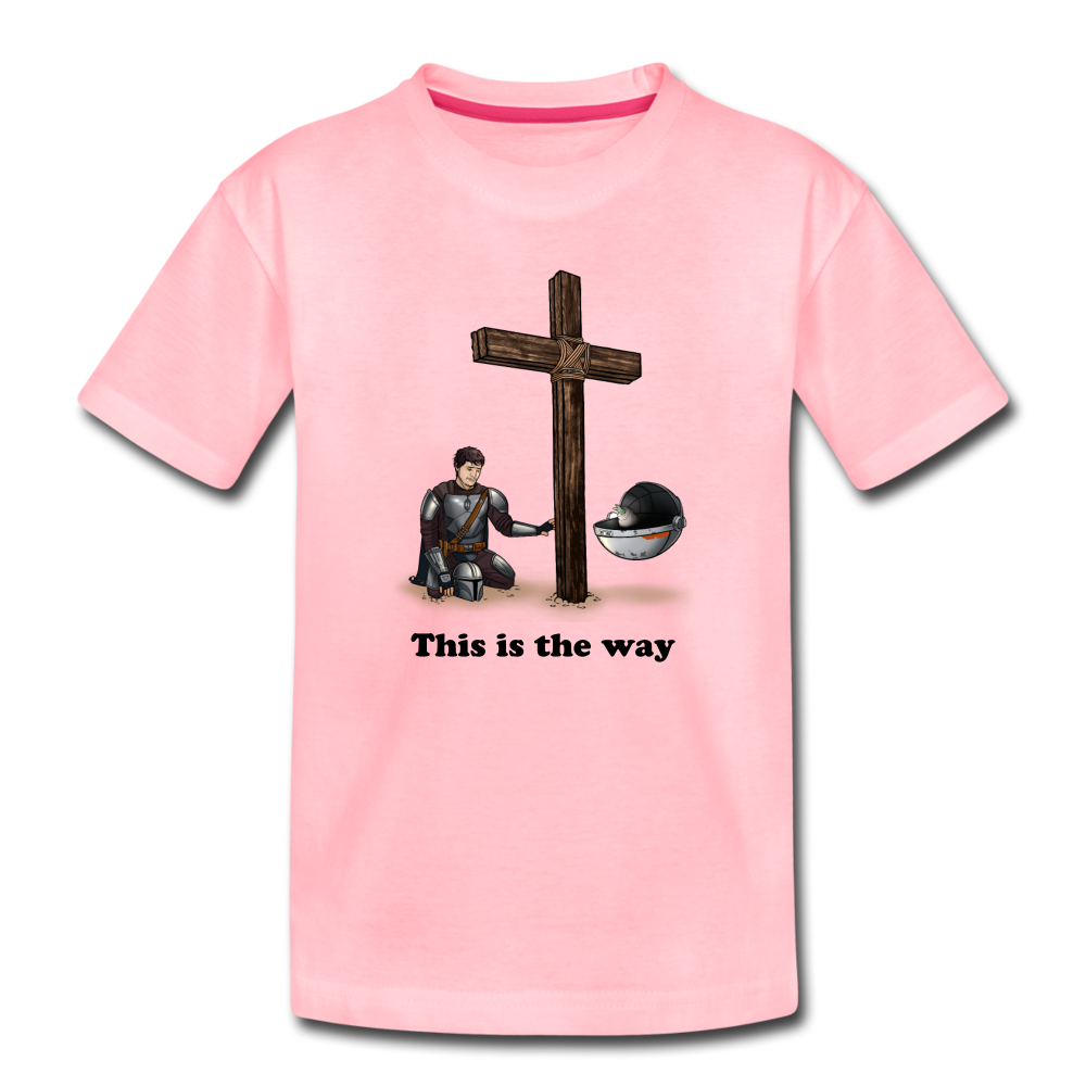 "This is the way" Mando and Grogu praising together, Kids' Premium T-Shirt - pink