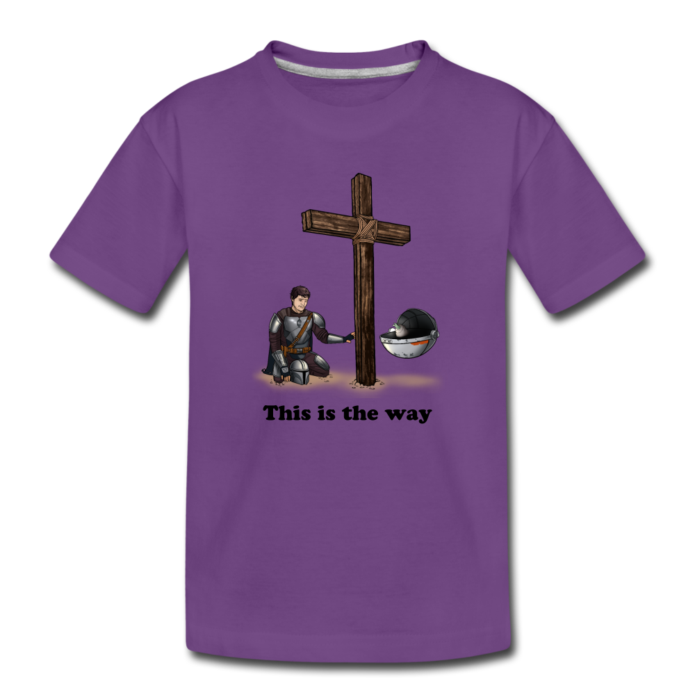 "This is the way" Mando and Grogu praising together, Kids' Premium T-Shirt - purple