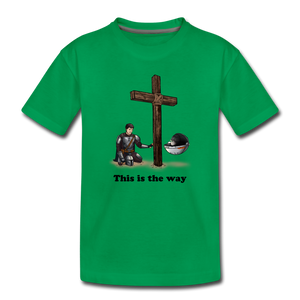 "This is the way" Mando and Grogu praising together, Kids' Premium T-Shirt - kelly green